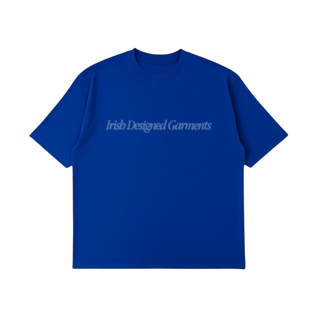 Three Leaf Halftone T-Shirt (Cobalt Blue)