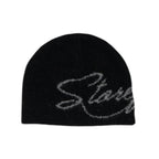 Script Mohair Skull Beanie (Black)