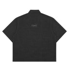 Split Script Short Sleeve Shirt (Black)