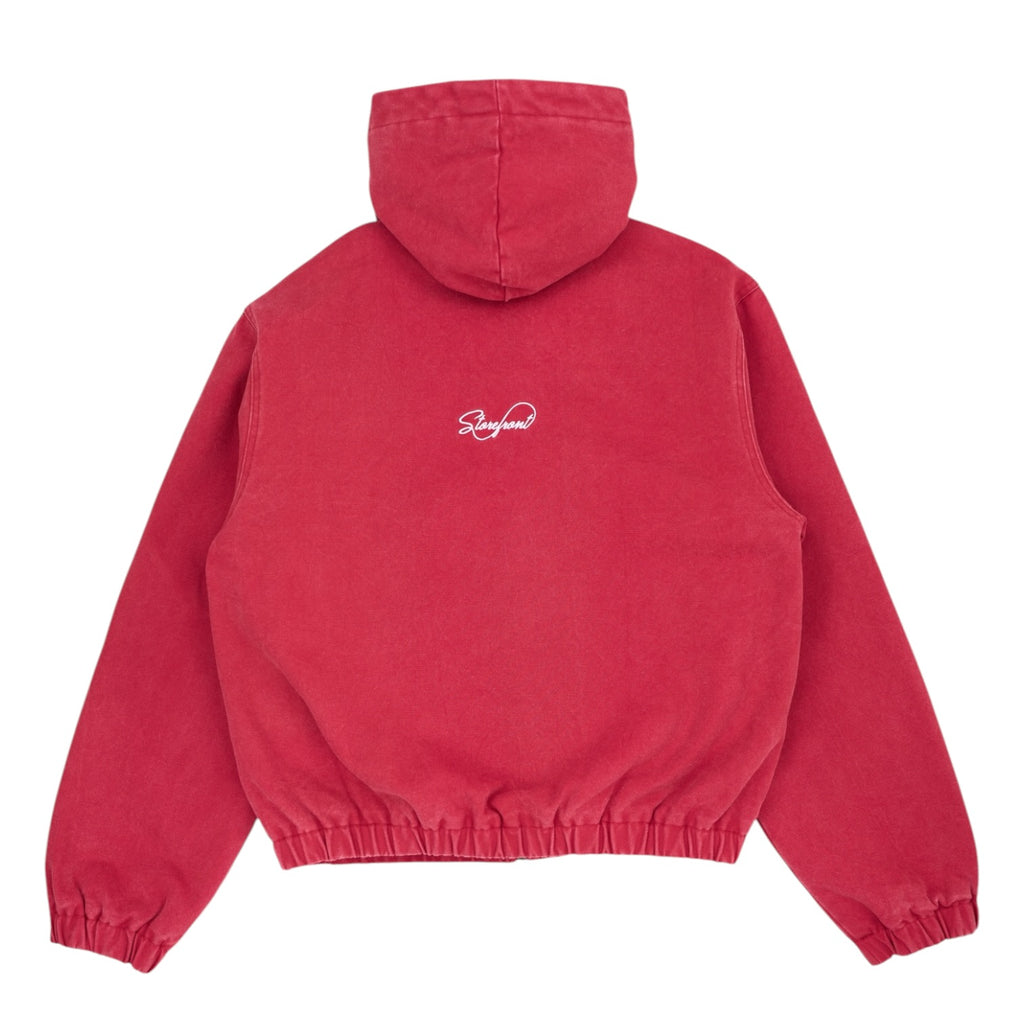 Duck Canvas Zip Up Hoodie (Washed Red)