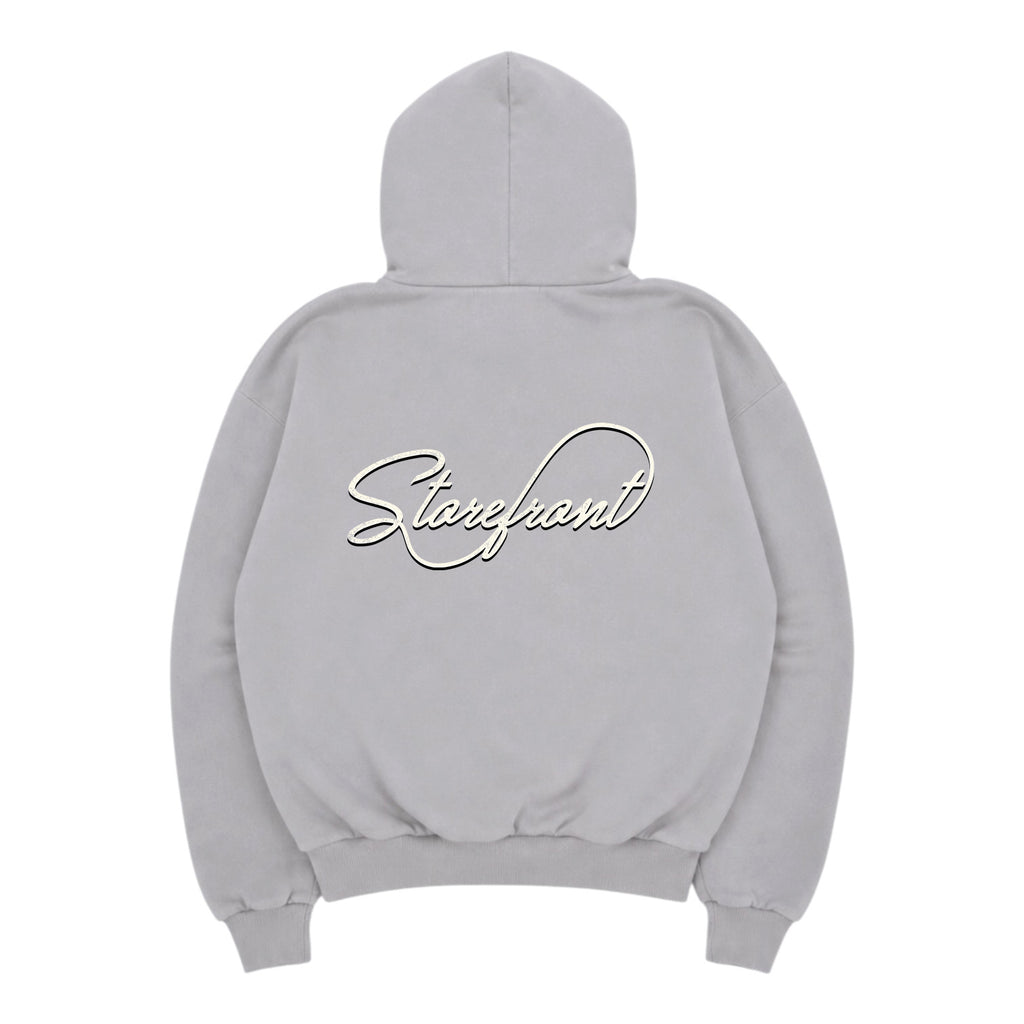 Vintage Script Hoodie (Washed Grey)