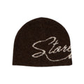 Script Mohair Skull Beanie (Brown)
