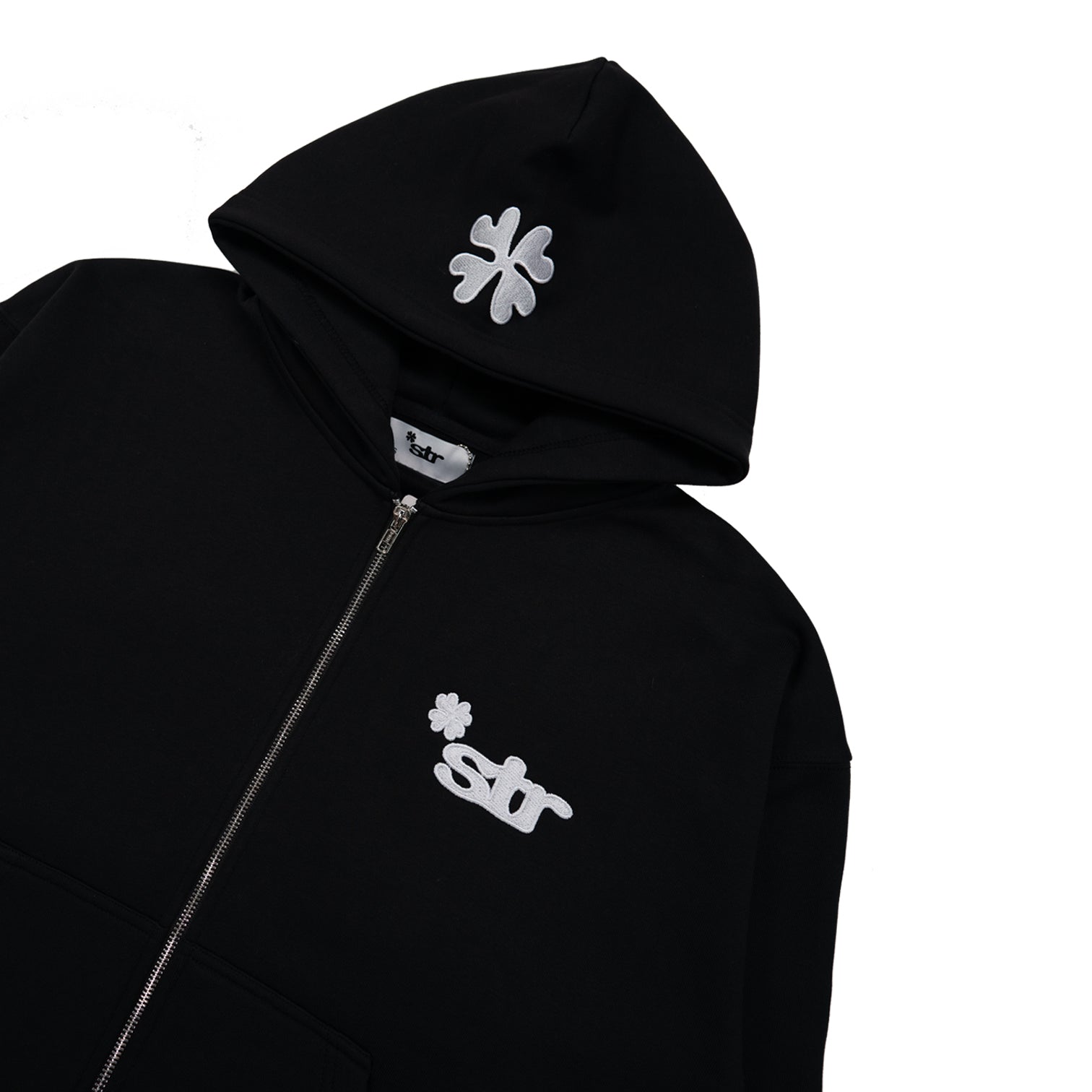 STR Clover Heavyweight Zip Up Hoodie (Black)