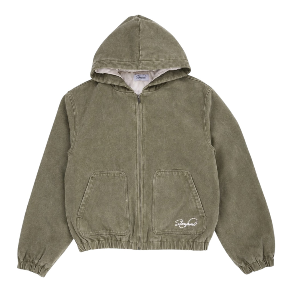 Duck Canvas Zip Up Hoodie (Washed Green)