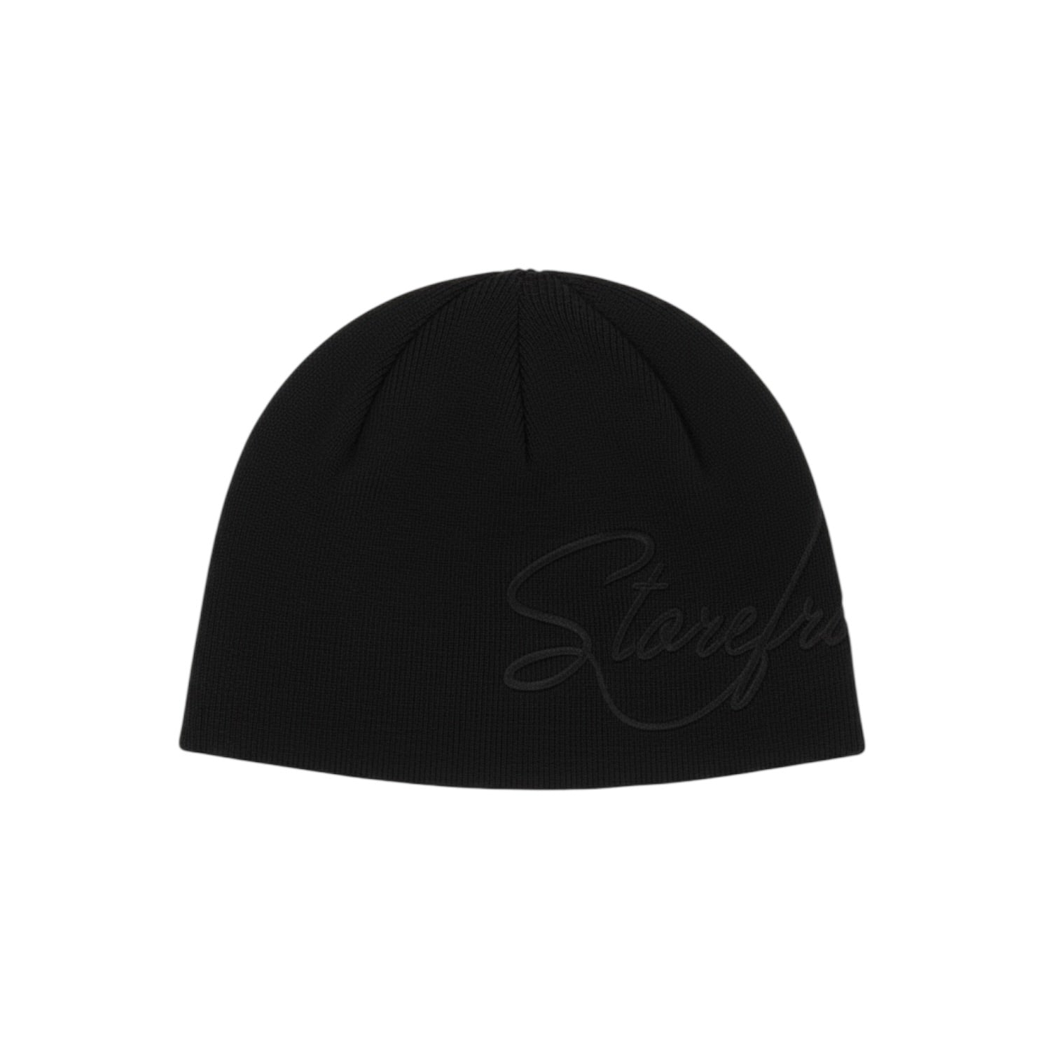 Script Embossed Beanie (Black)