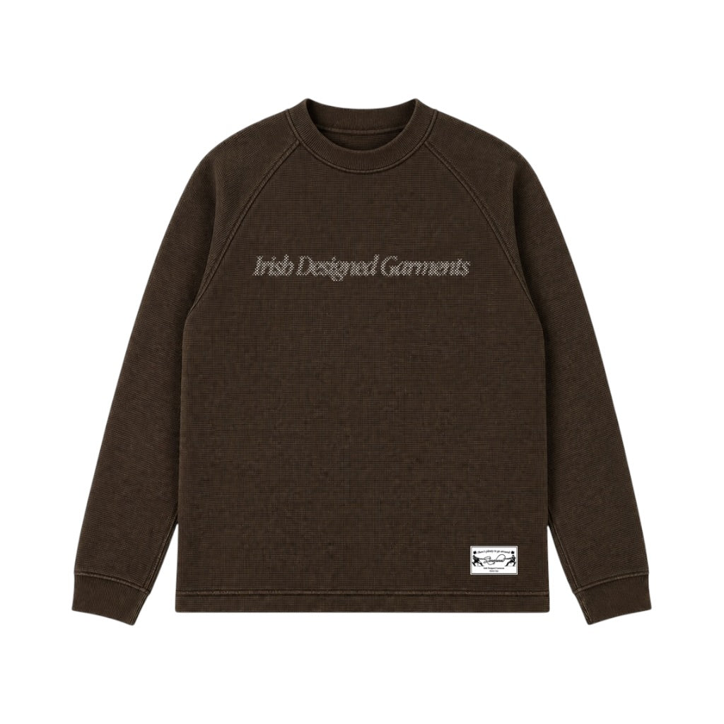 Three Leaf Halftone Waffle (Brown)