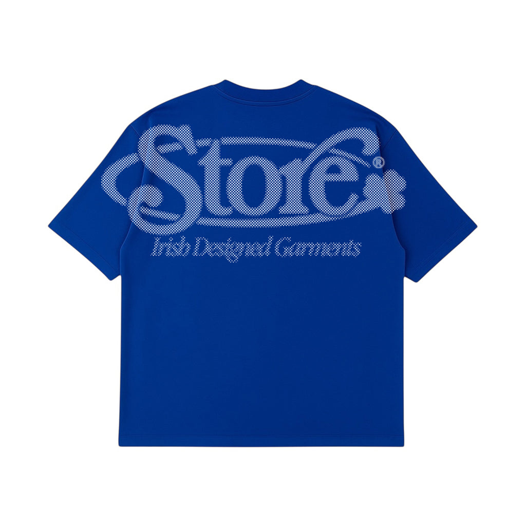 Three Leaf Halftone T-Shirt (Cobalt Blue)