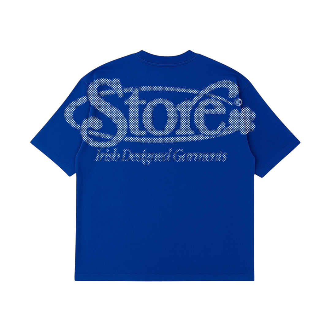 Three Leaf Halftone T-Shirt (Cobalt Blue)