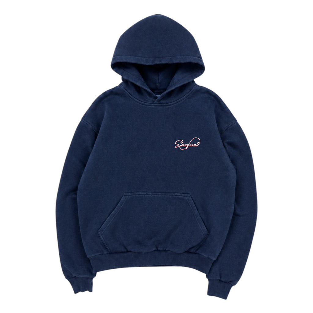 Vintage Script Hoodie (Washed Navy)