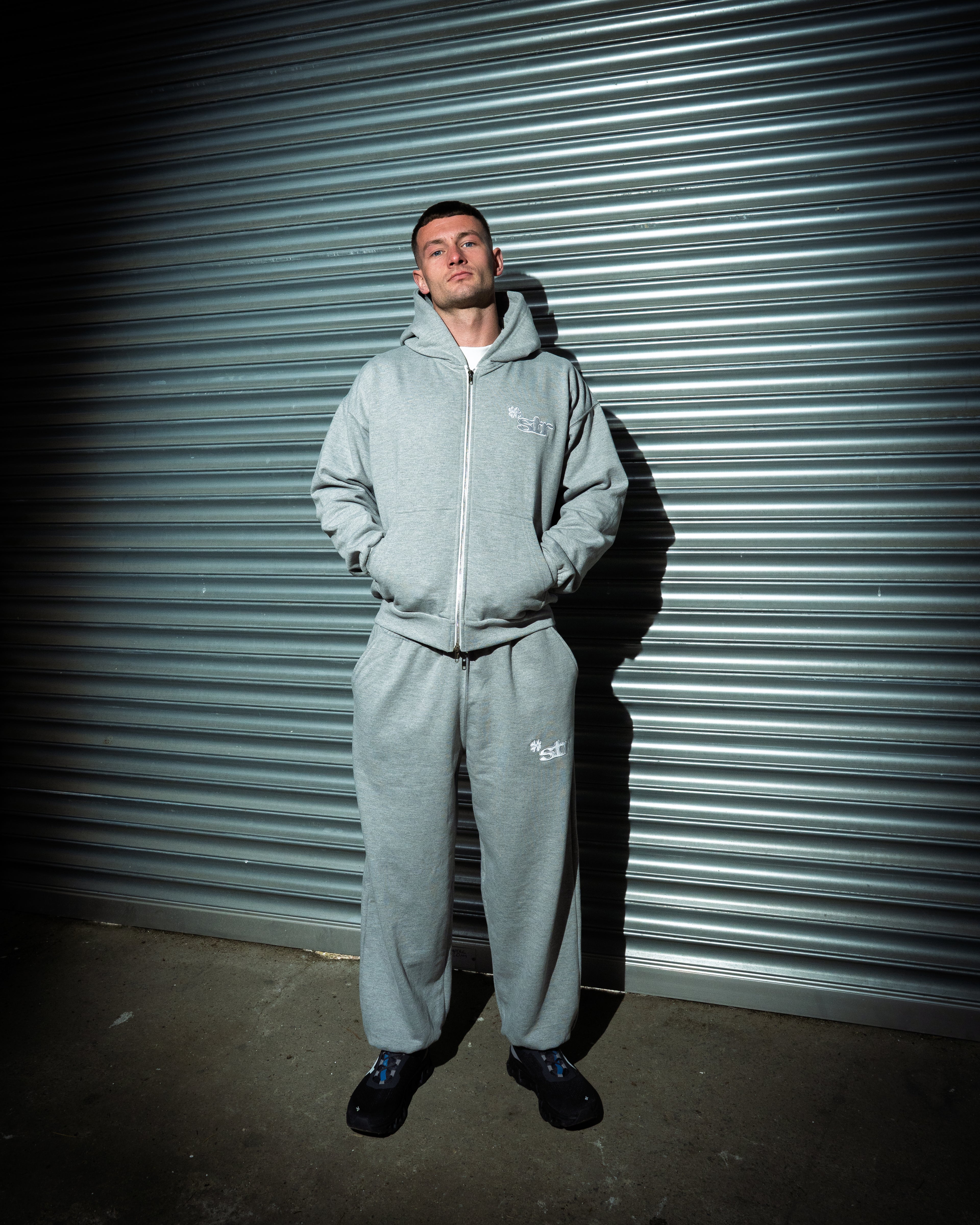 STR Clover Heavyweight Zip Up Hoodie (Grey)