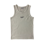 Script Waffle Tank Top (White)