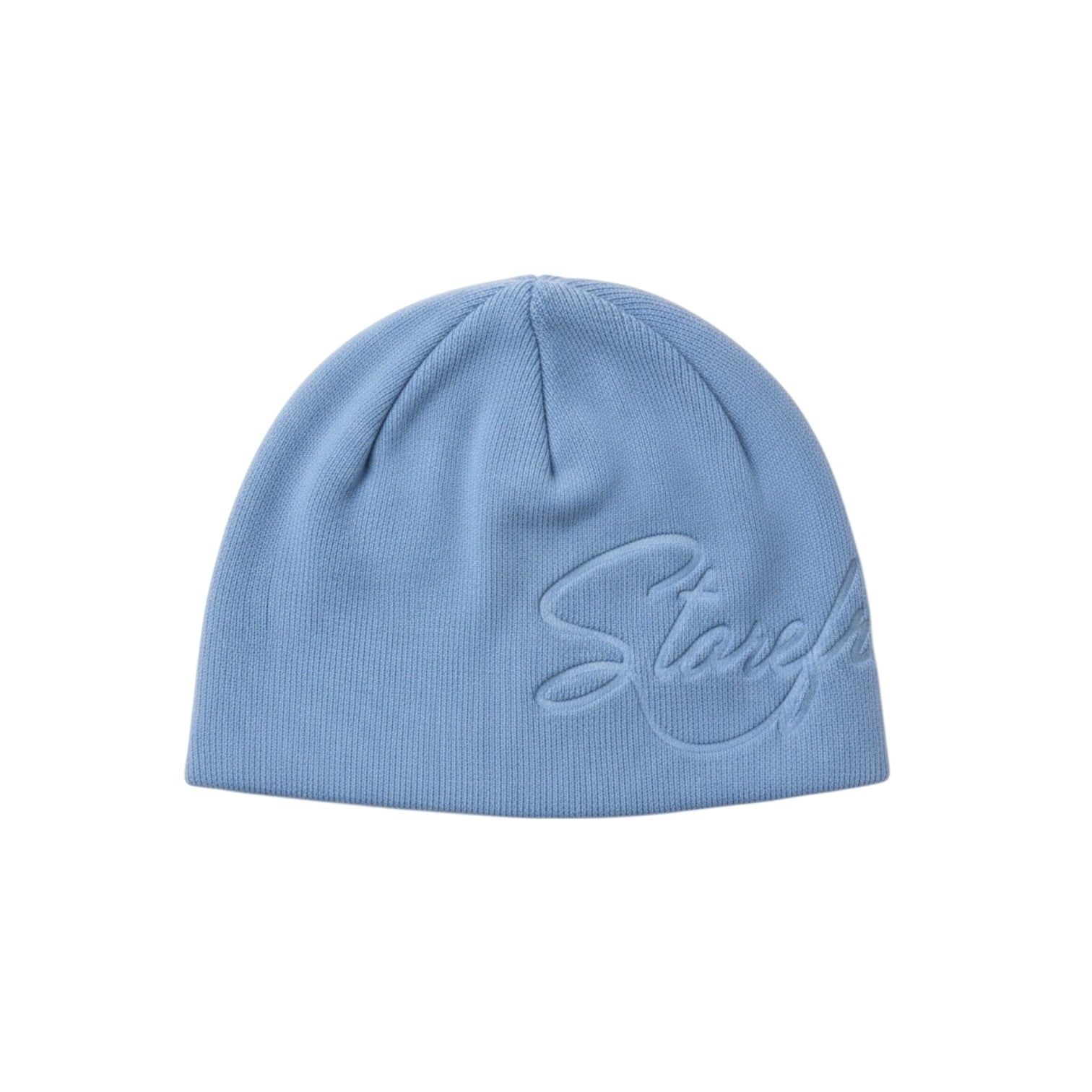 Script Embossed Beanie (Blue)