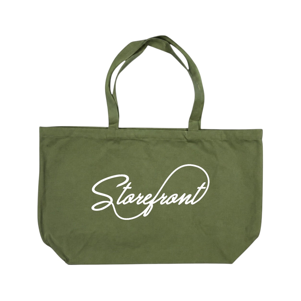 Script Canvas Big Tote (Olive)