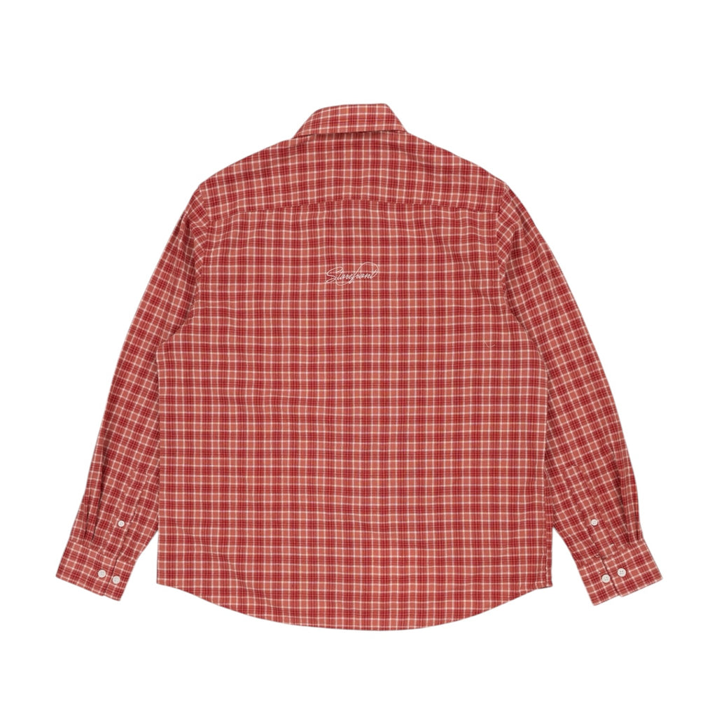 Script Poplin Flannel Shirt (Red)