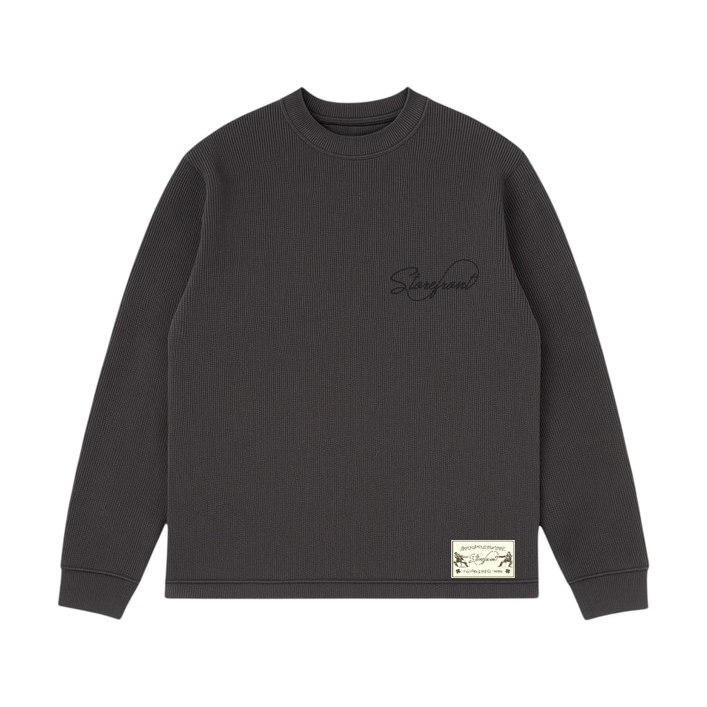 Script Waffle Longsleeve (Charcoal)