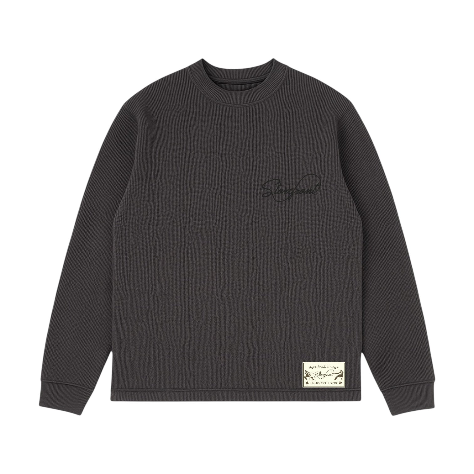 Script Waffle Longsleeve (Charcoal)