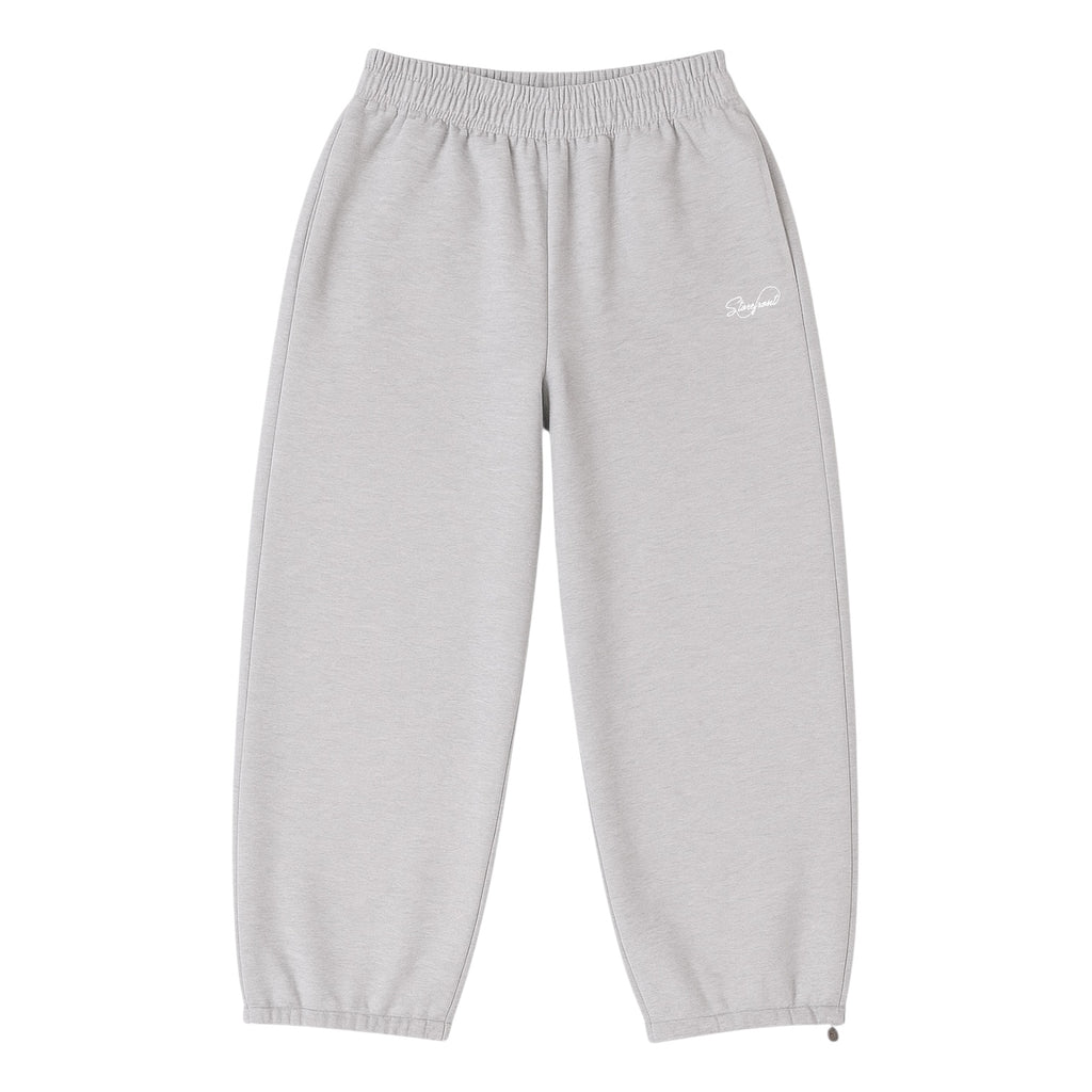 Mini-Script Open Cuff Joggers (Light Heather Grey)