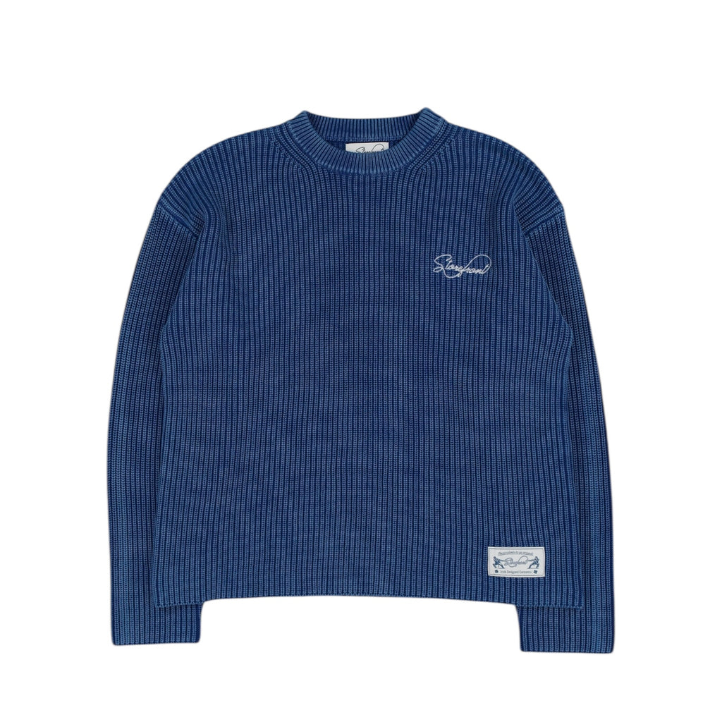Script Fisherman Knit (Cobalt)