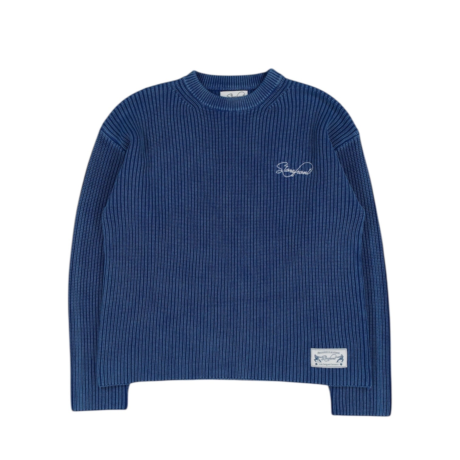 Script Fisherman Knit (Cobalt)