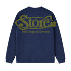 Three Leaf Halftone Waffle (Navy)