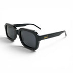 Script Rectangular Frame Sunglasses (Black)