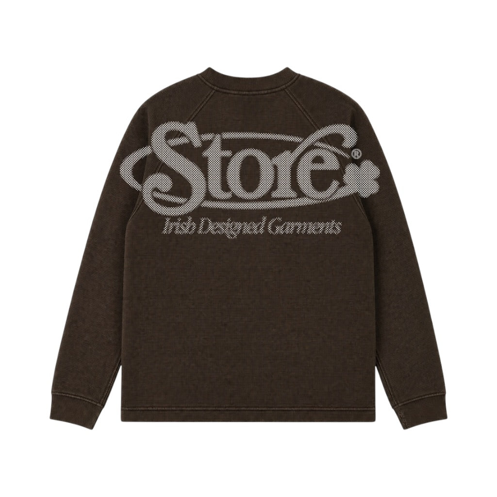 Three Leaf Halftone Waffle (Brown)