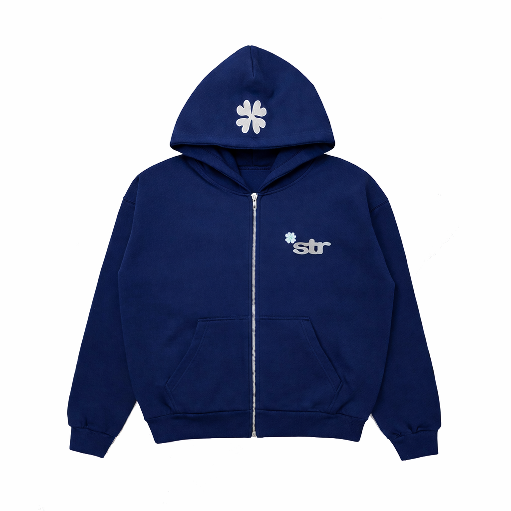STR Clover Heavyweight Zip Up Hoodie (Navy)