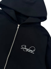 Load image into Gallery viewer, Script Heavyweight Zip Up Hoodie (Black)
