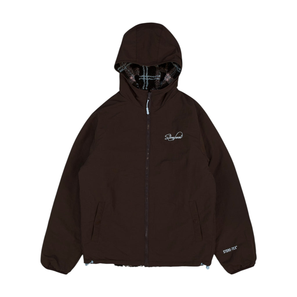 Reversible Sherpa Jacket (Brown Plaid)