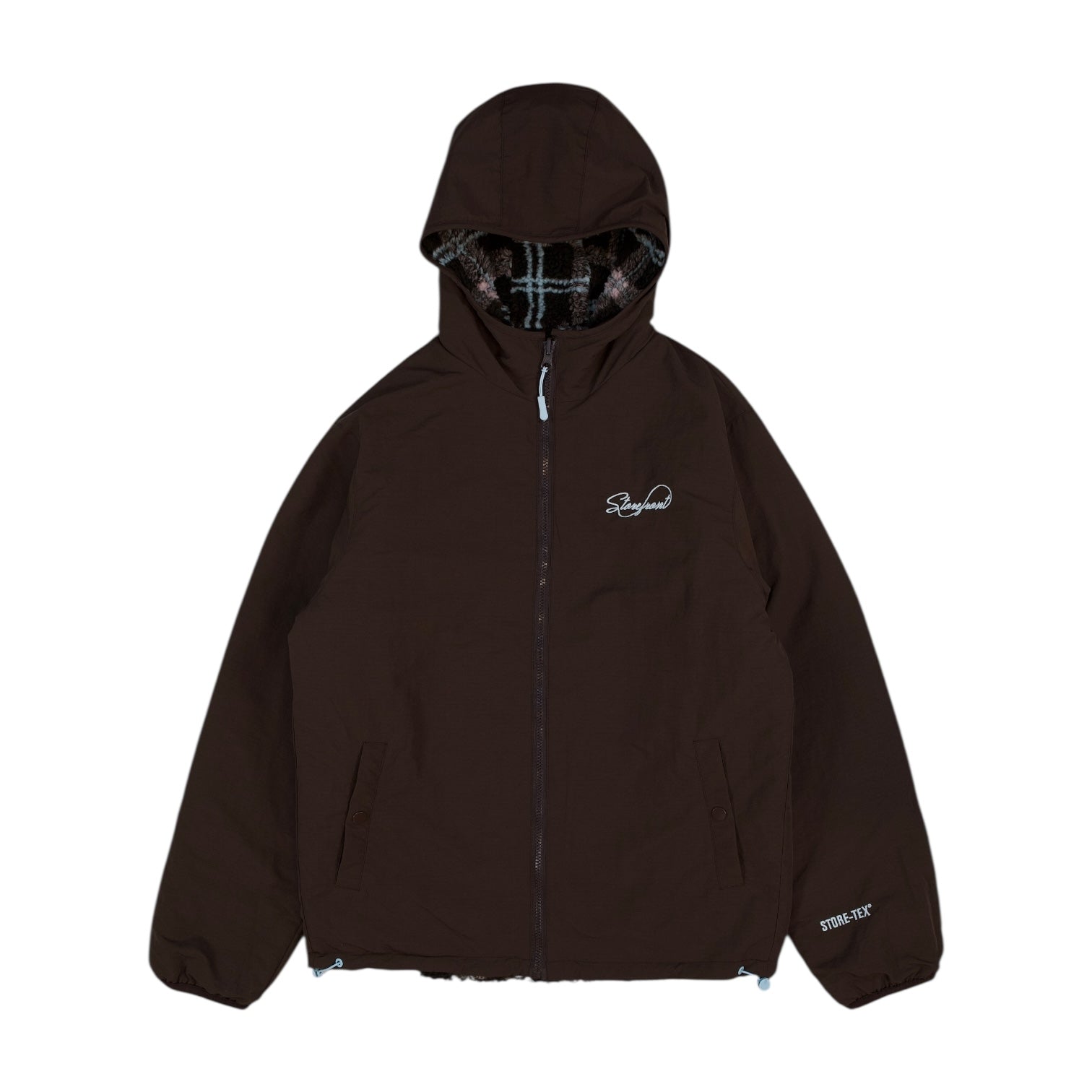 Reversible Sherpa Jacket (Brown Plaid)