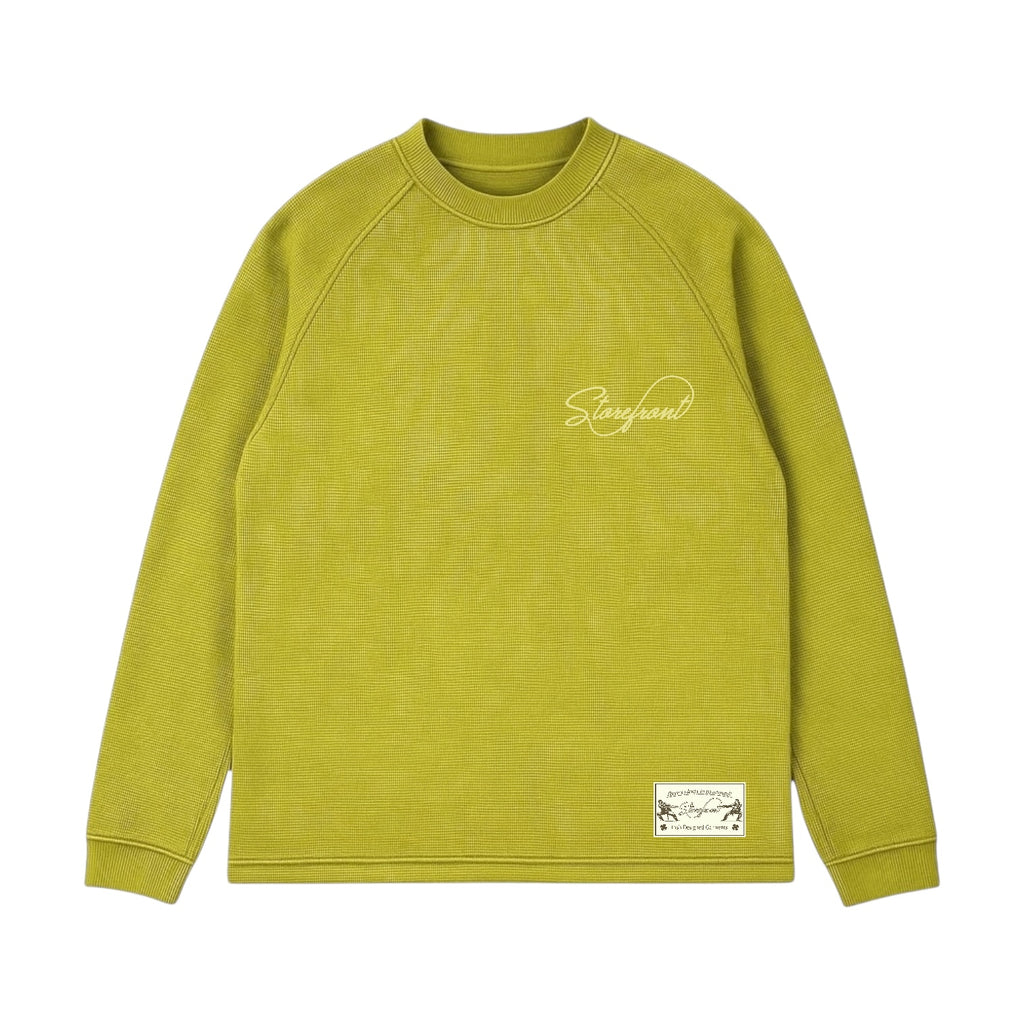 Script Waffle Longsleeve (Lime Green)