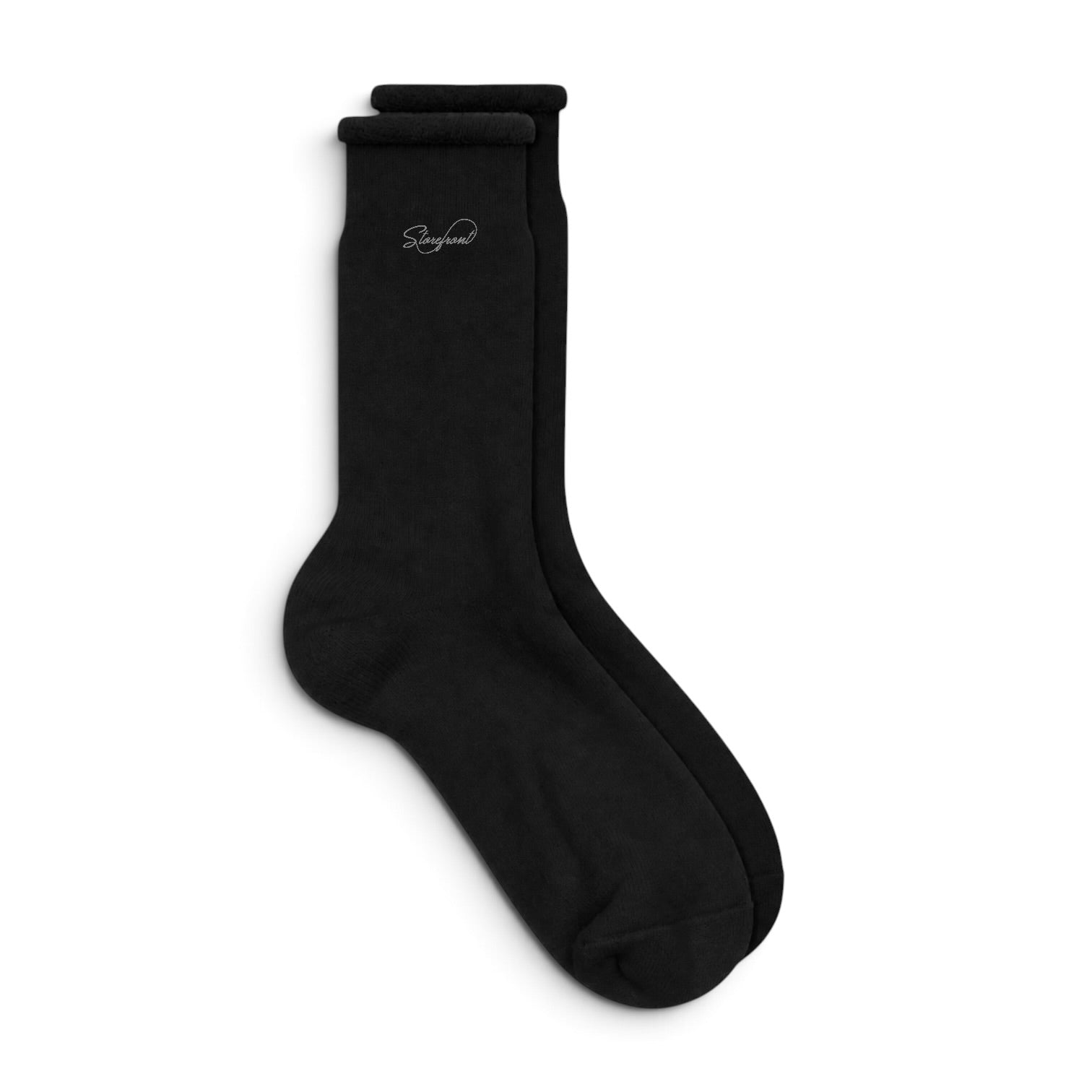 Script Slub Socks (Black)