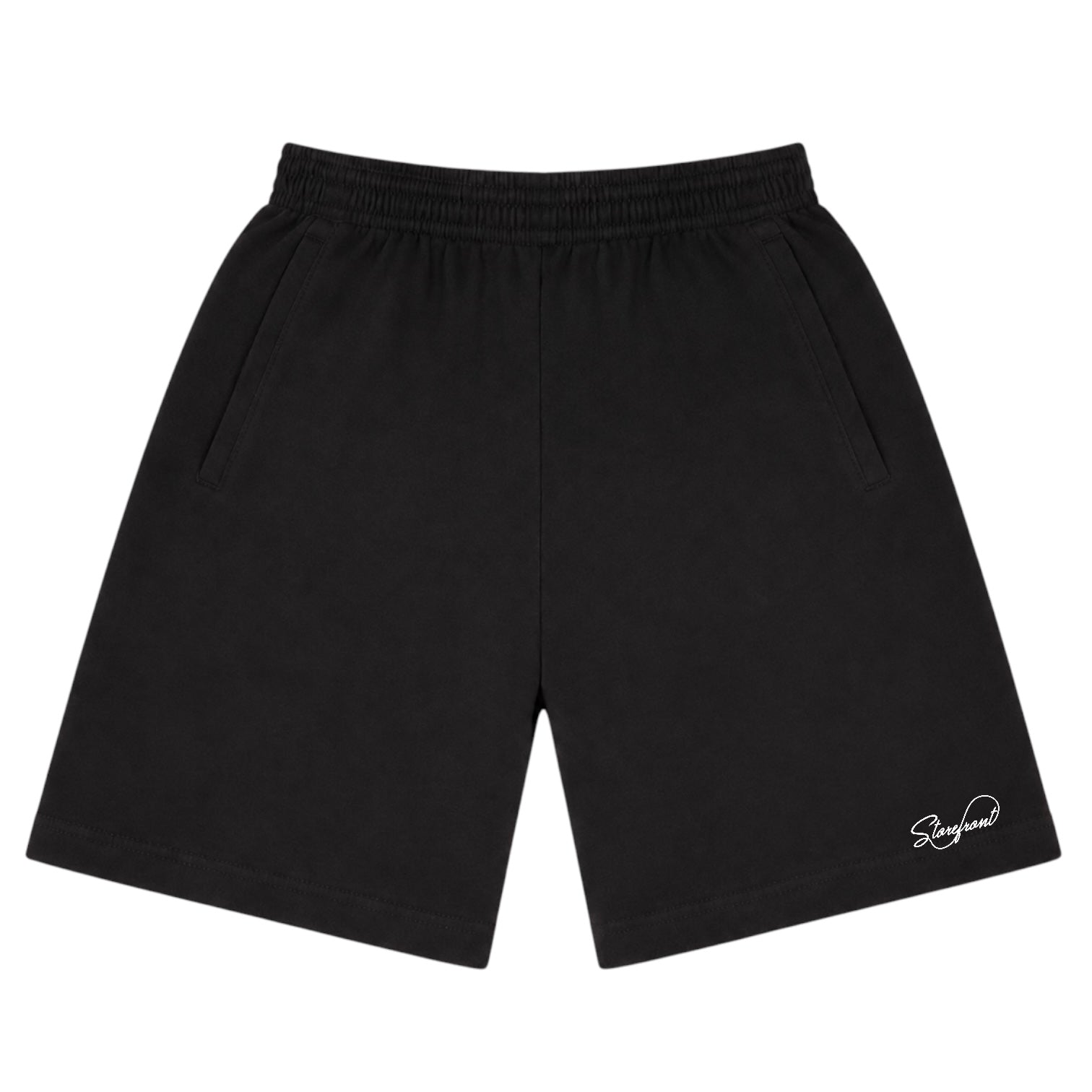 Mini-Script Cotton Shorts (Black)