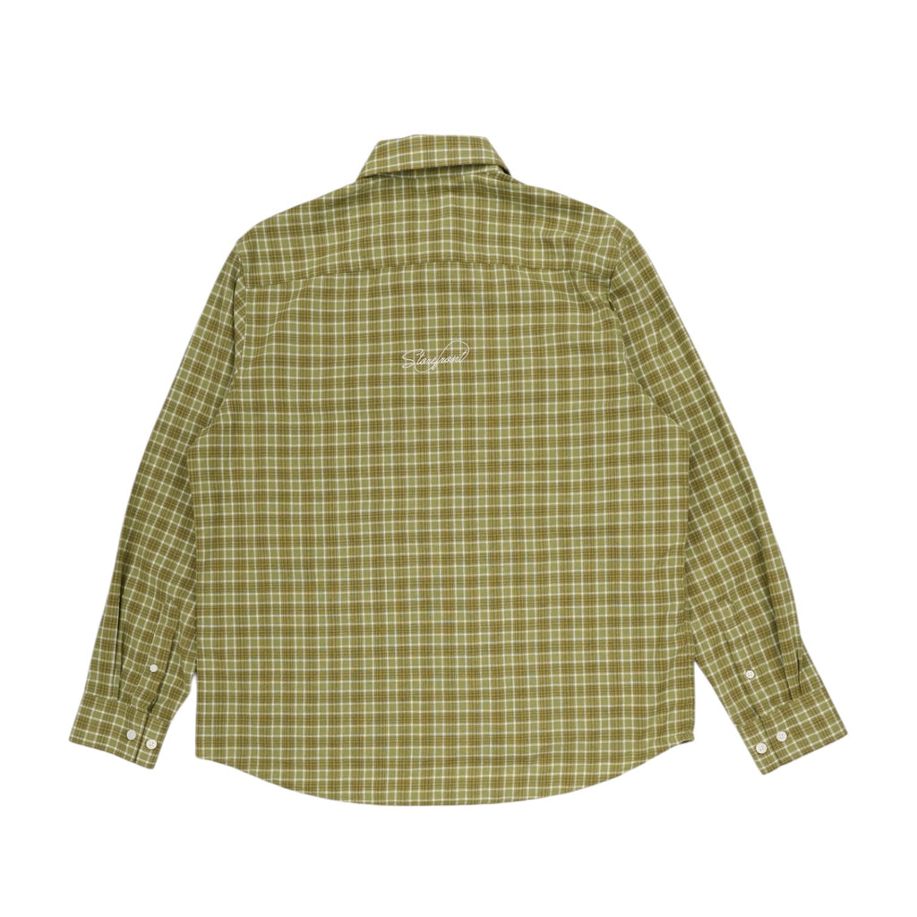 Script Poplin Flannel Shirt (Green)