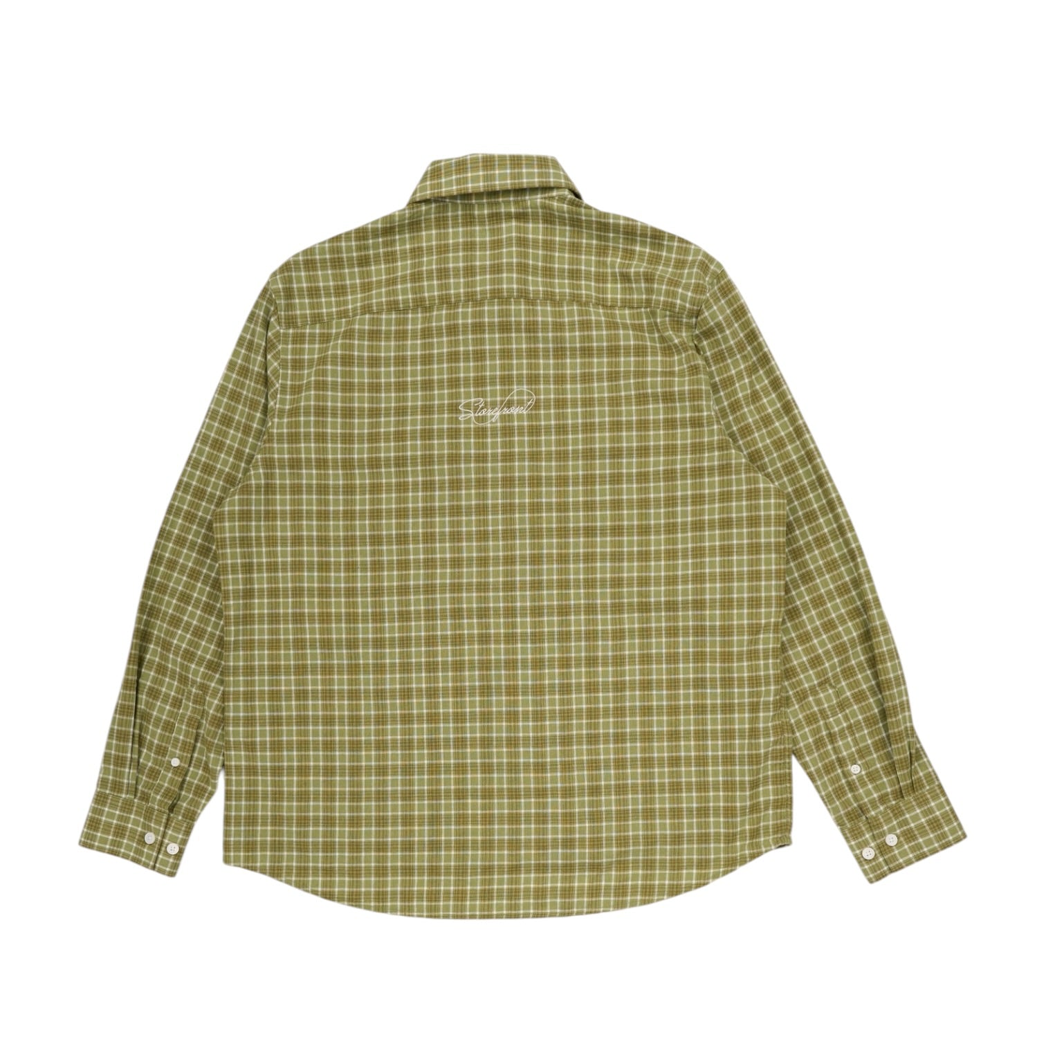 Script Poplin Flannel Shirt (Green)
