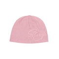 Script Embossed Beanie (Pink)