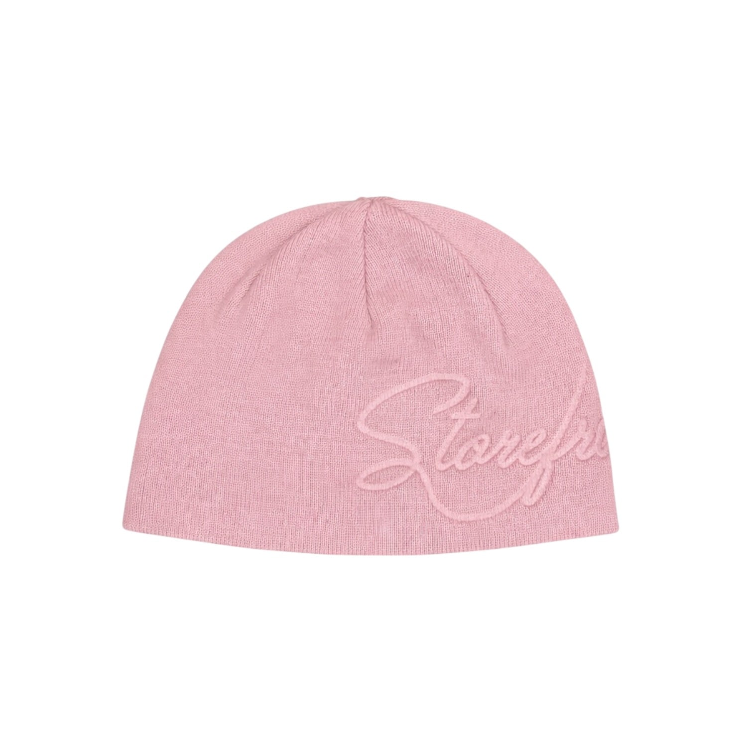 Script Embossed Beanie (Pink)