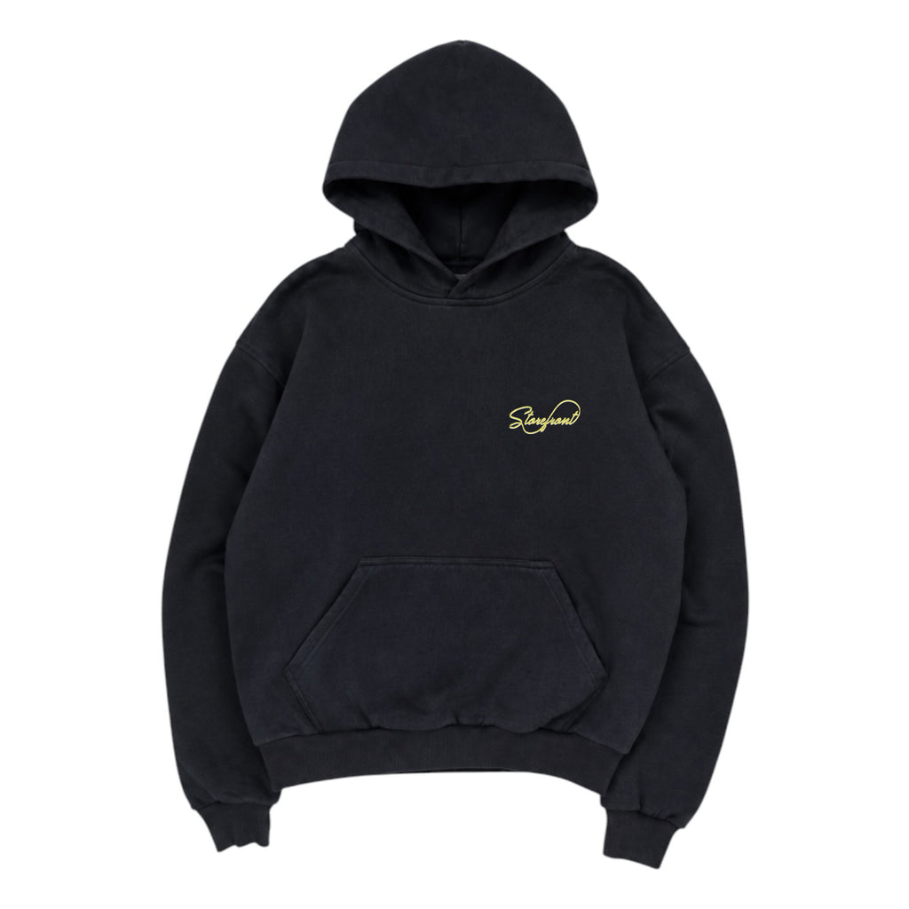 Vintage Script Hoodie (Washed Black)