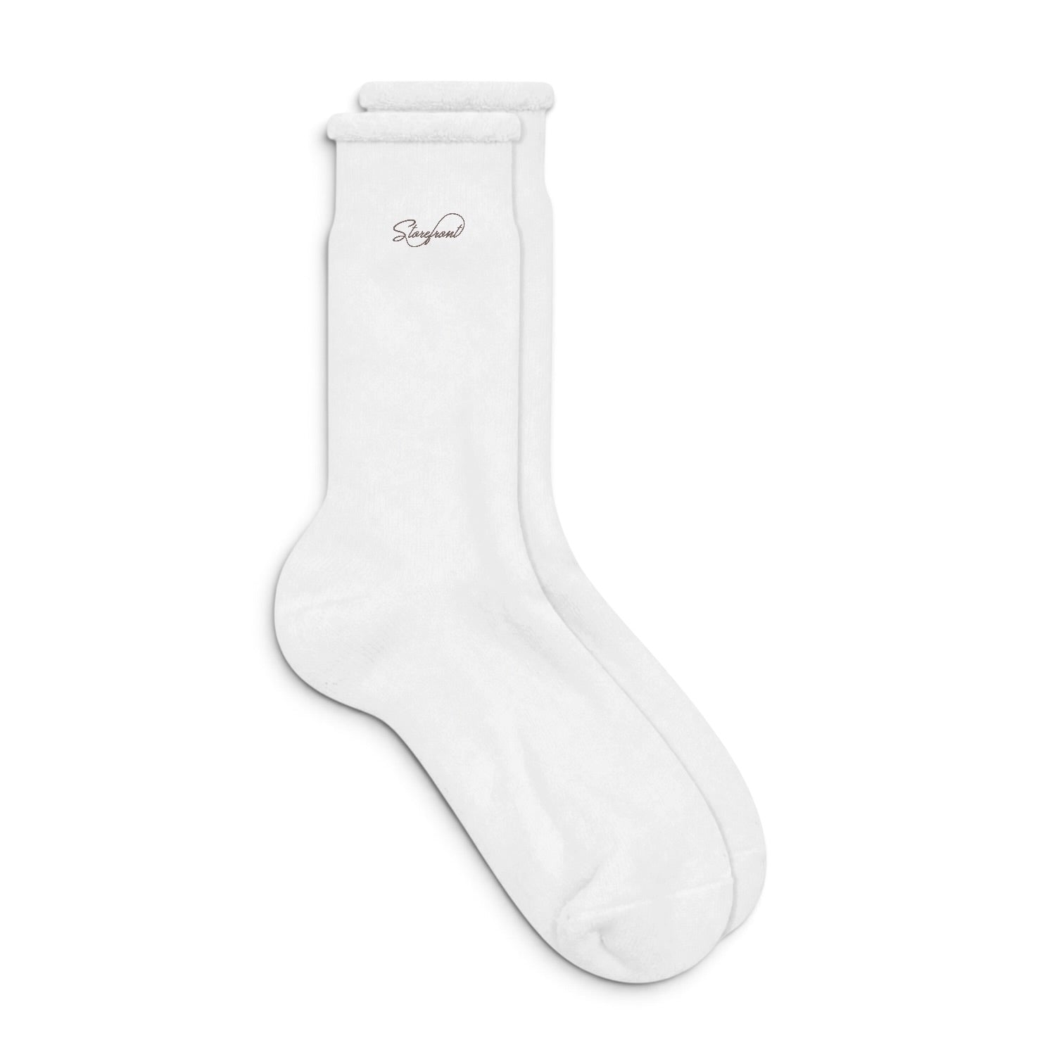 Script Slub Socks (White)