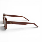 Script Rectangular Frame Sunglasses (Smoke Brown)