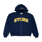 Store Waffle Lined Zip Up (Navy)