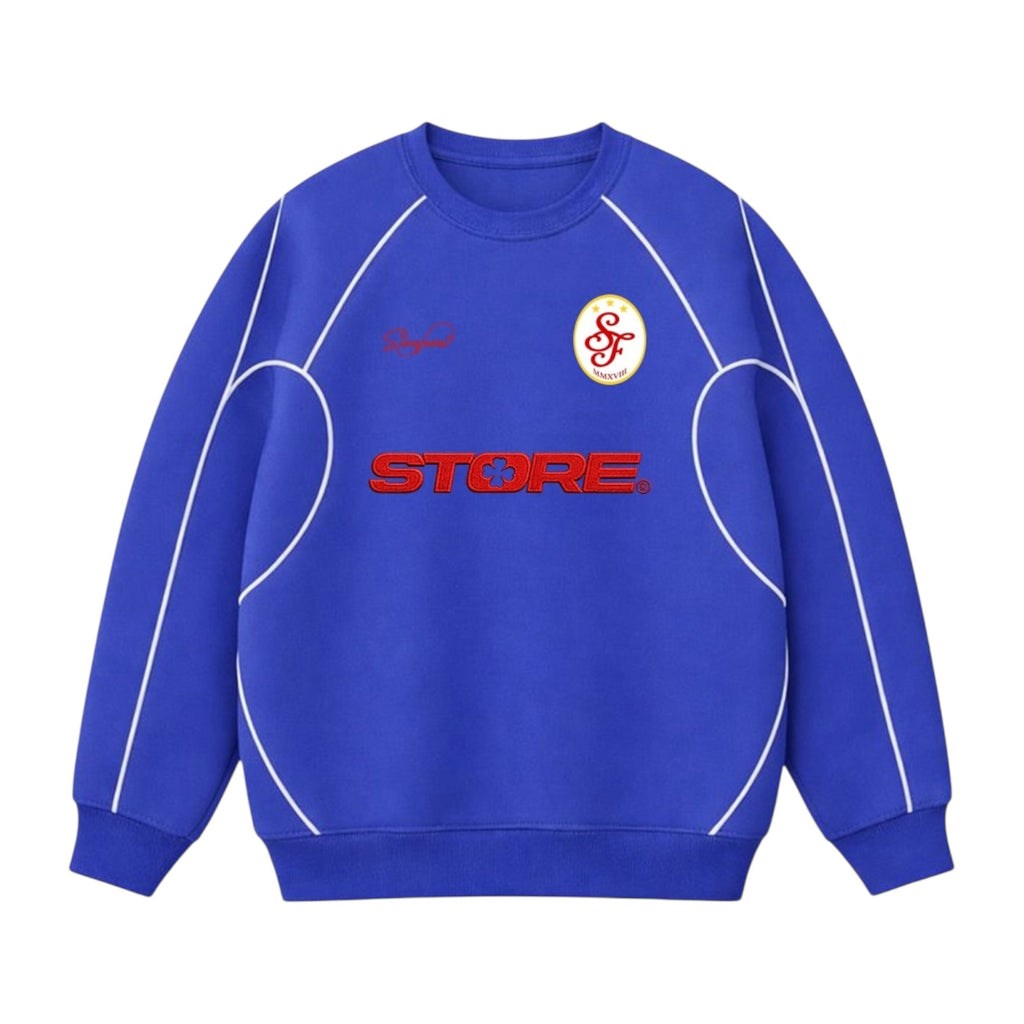 Paris Store Piped Crew (Cobalt Blue)