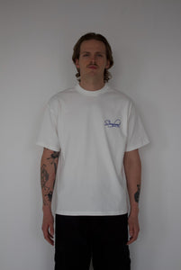 Script Logo Tee (White/Blue)