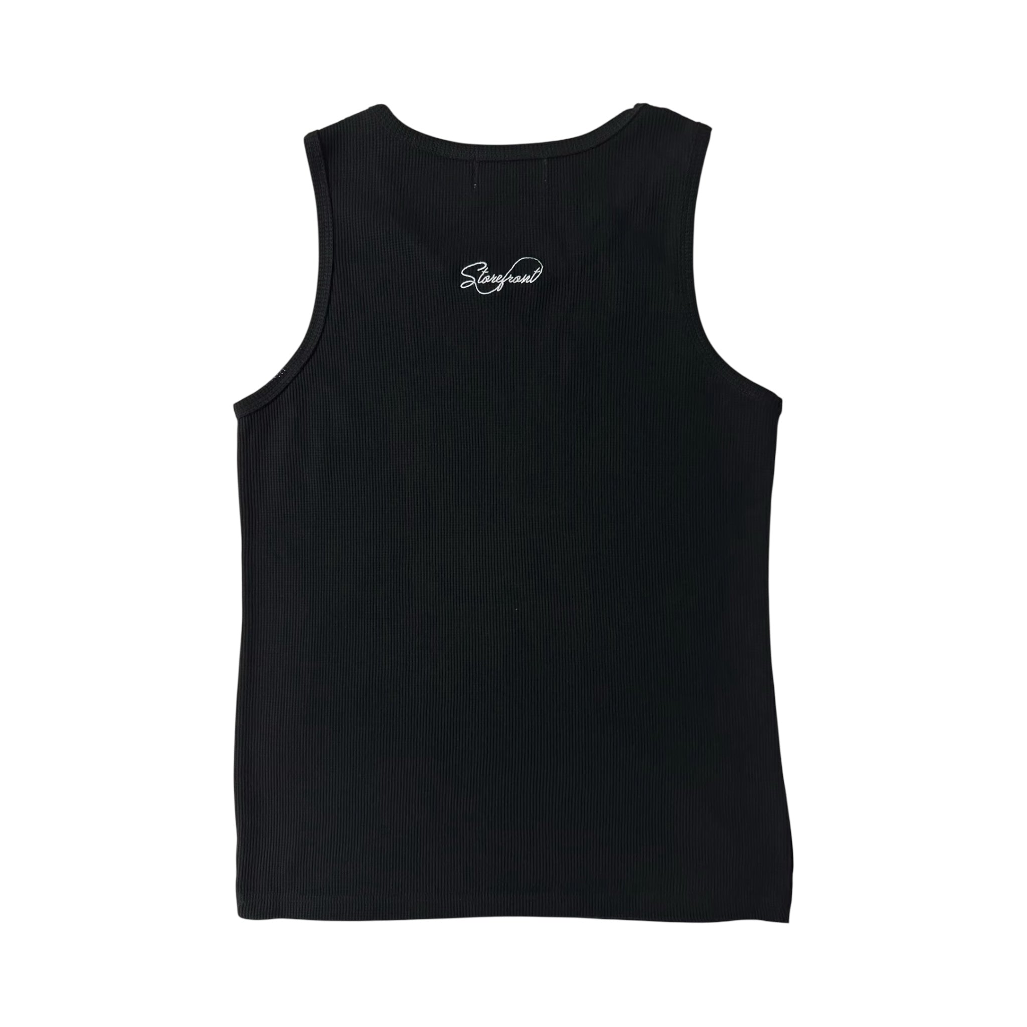 Script Waffle Tank Top (Black)