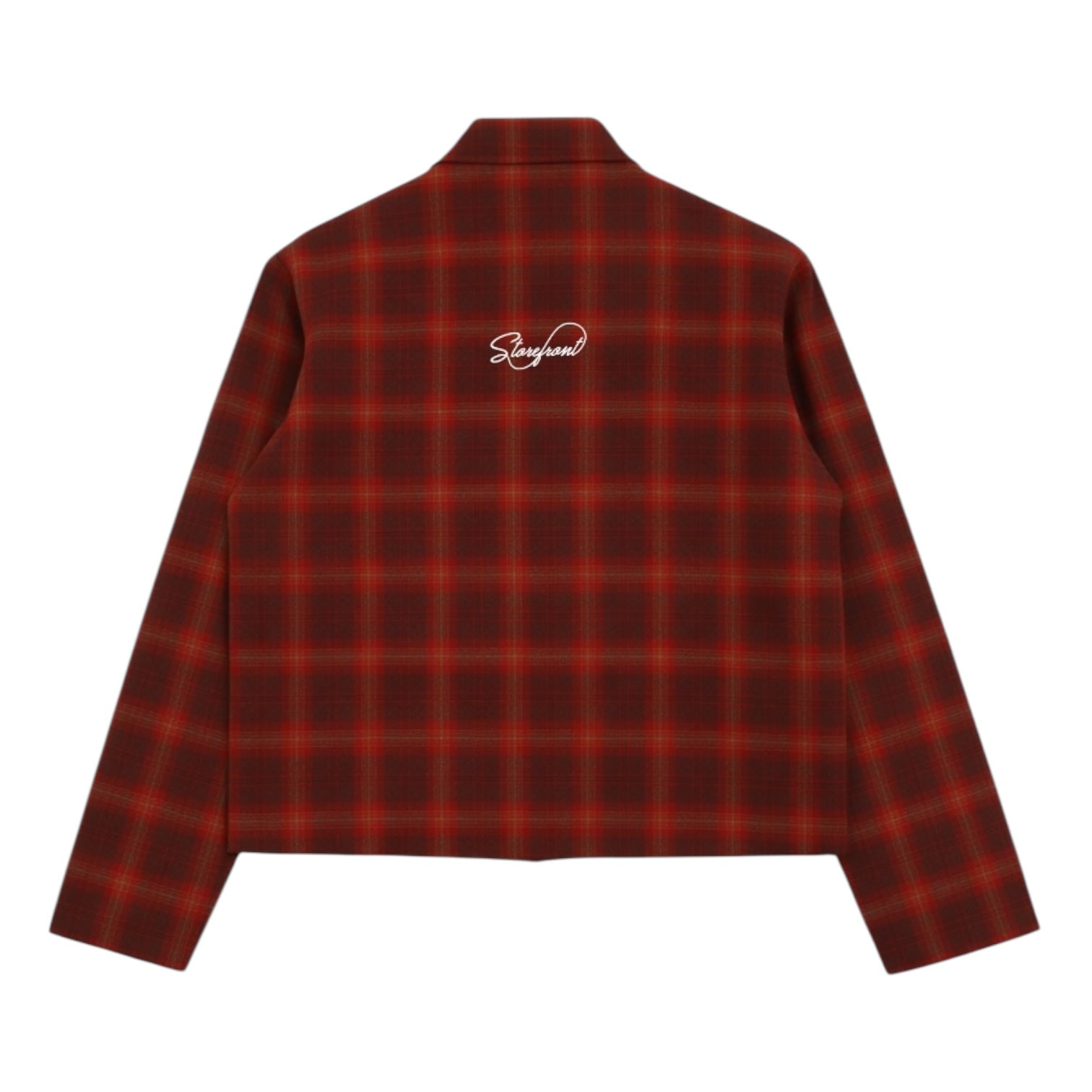 Plaid Lined Overshirt (Red)