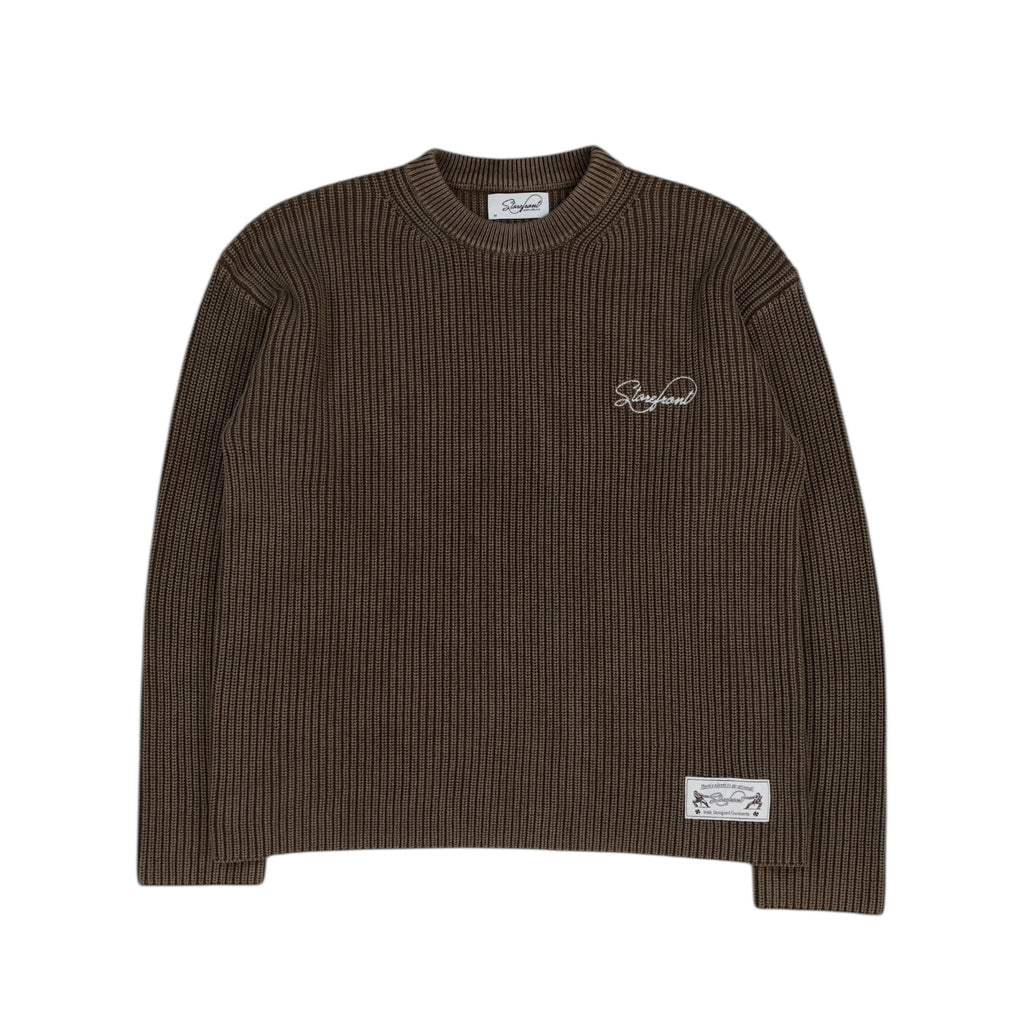 Script Fisherman Knit (Brown)