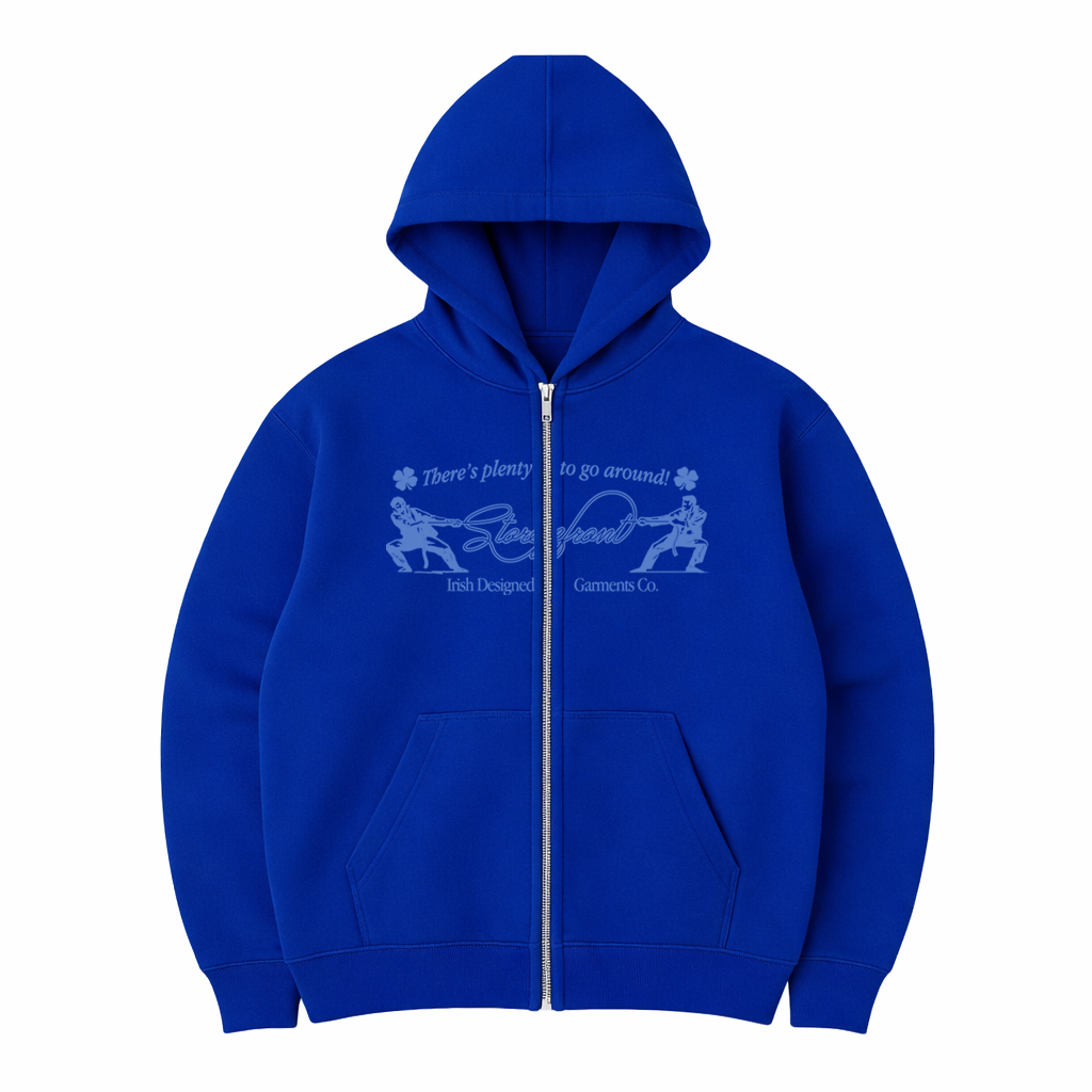 Script Rope Zip-Up Hoodie (Cobalt Blue)