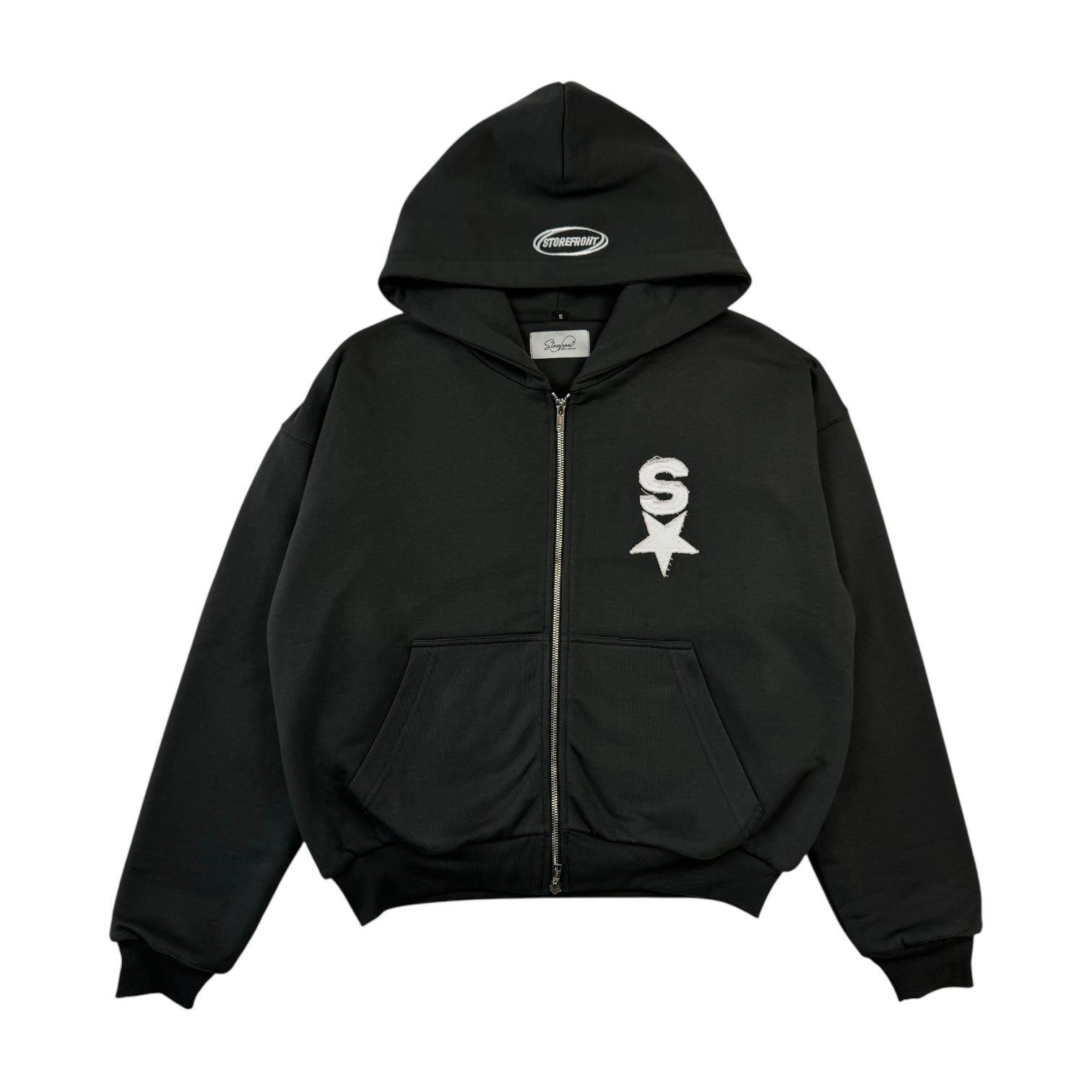 Star Zip Up Hoodie (Charcoal)