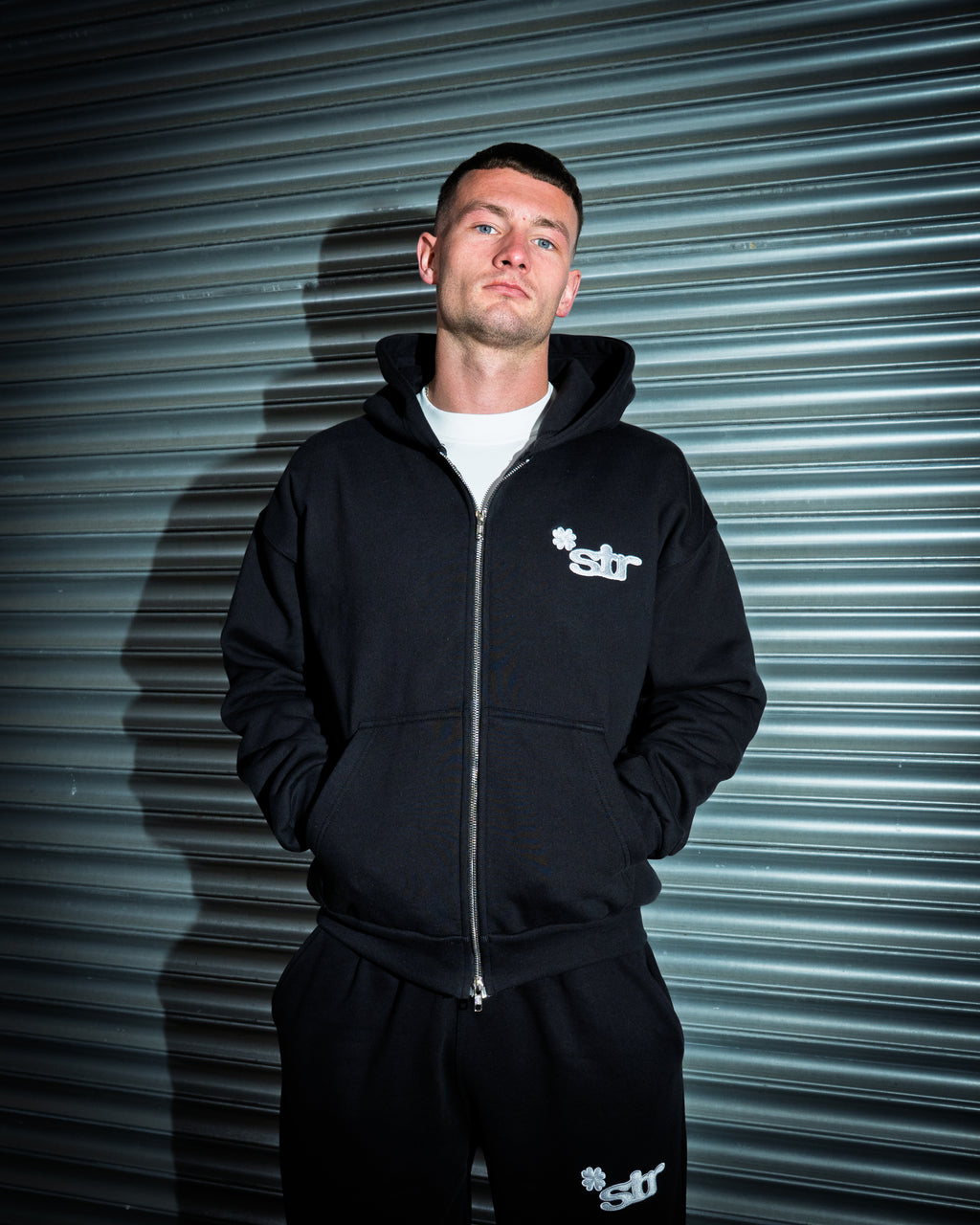 STR Clover Heavyweight Zip Up Hoodie (Black)