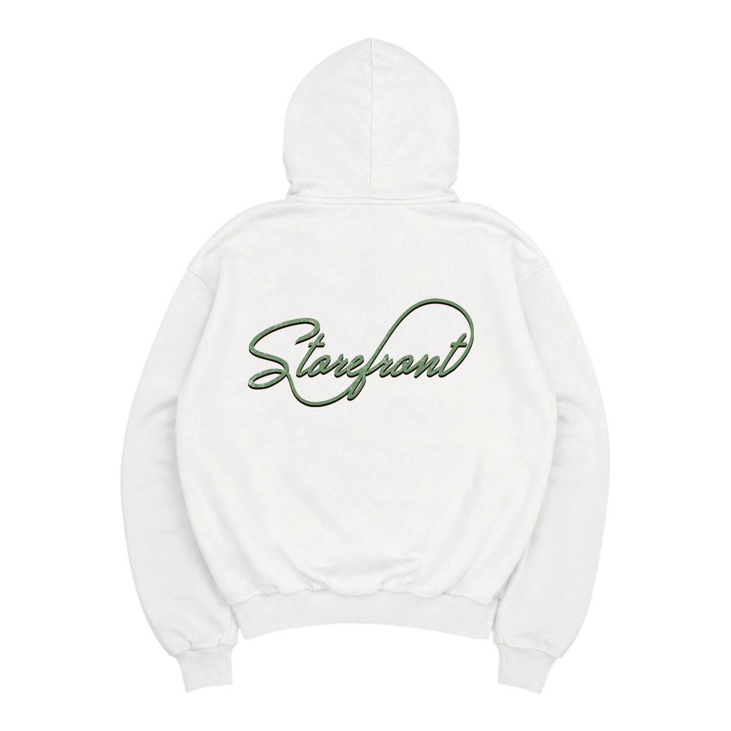 Vintage Script Hoodie (Washed White)